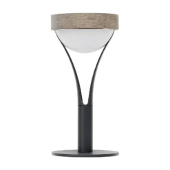 Tyble LED-aurinkopöytävalaisin, musta / teak, 2700 K, 200 lm