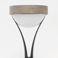 Tyble LED-aurinkopöytävalaisin, musta / teak, 2700 K, 200 lm