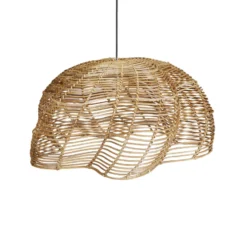 Ulkoriippuvalaisin Mayla, luonnonvärinen rottinki, Ø 53 cm, pistoke IP44
