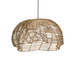 Ulkoriippuvalaisin Mayla, luonnonvärinen rottinki, Ø 43 cm, pistoke IP44