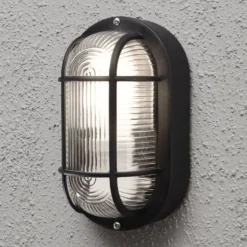 Ulkoseinälamppu Elmas, ovaali, musta