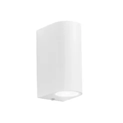 Ulkoseinälamppu ONE, valkoinen, korkeus 13 cm, metalli IP54, 2-lamppuinen.