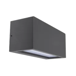 Ulkoseinälamppu Rilongo suljettu, ylös/alas, alumiini, tummanharmaa