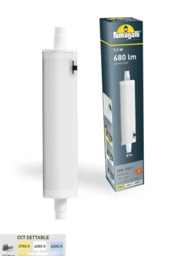 Ulkoseinävalaisin Abram musta/kirkas, 20 cm, R7S CCT, ylös/alasvalo,