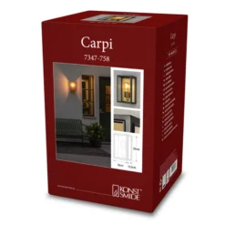 Ulkoseinävalaisin Carpi, musta, leveys 18cm