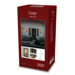 Ulkoseinävalaisin Carpi, musta, leveys 20.5cm