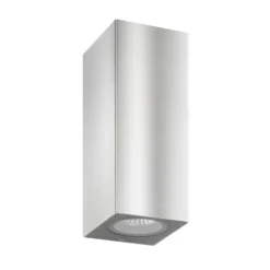 Ulkoseinävalaisin 5051, ruostumaton teräs, 17 cm, IP54, ylös/alas, GU10