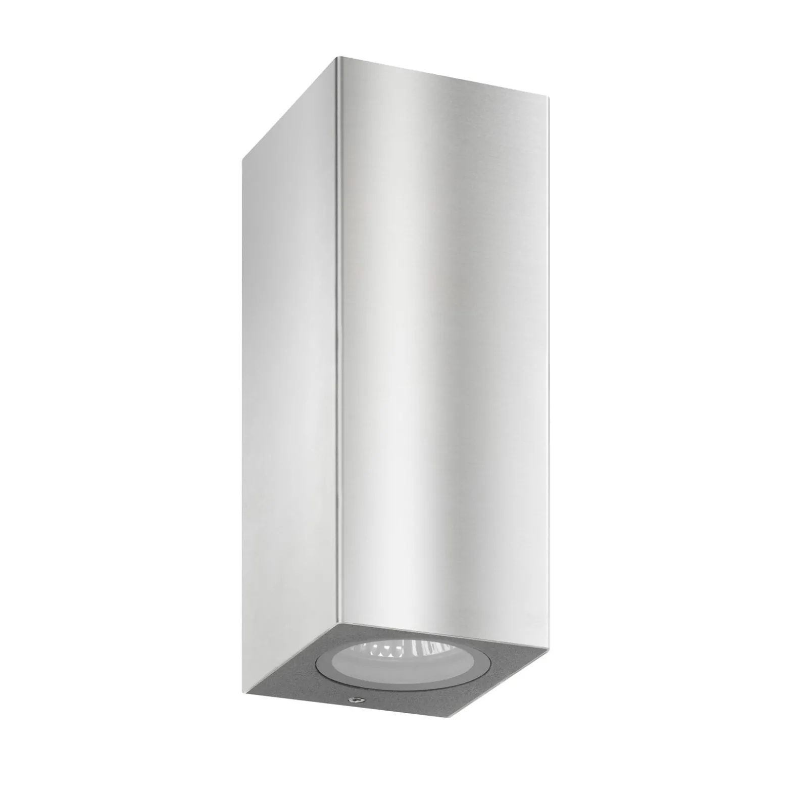 Ulkoseinävalaisin 5051, ruostumaton teräs, 17 cm, IP54, ylös/alas, GU10