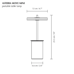 UMAGE akkulamppu Asteria MOVE MINI, marmorigray/messinki IP44
