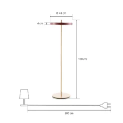 UMAGE Asteria Floor LED-lattiavalo rubiinin