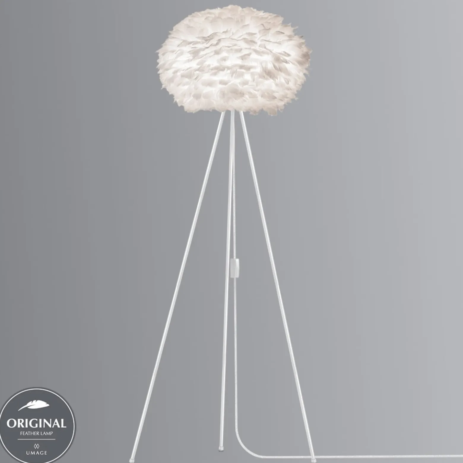 UMAGE Eos medium -lattiavalaisin tripod valkoinen