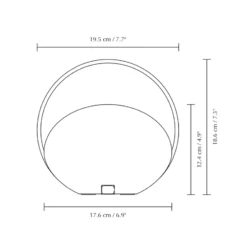 UMAGE LED-akkukäyttöinen pöytävalaisin Orbit, valkoinen/messinki, IP44, CCT