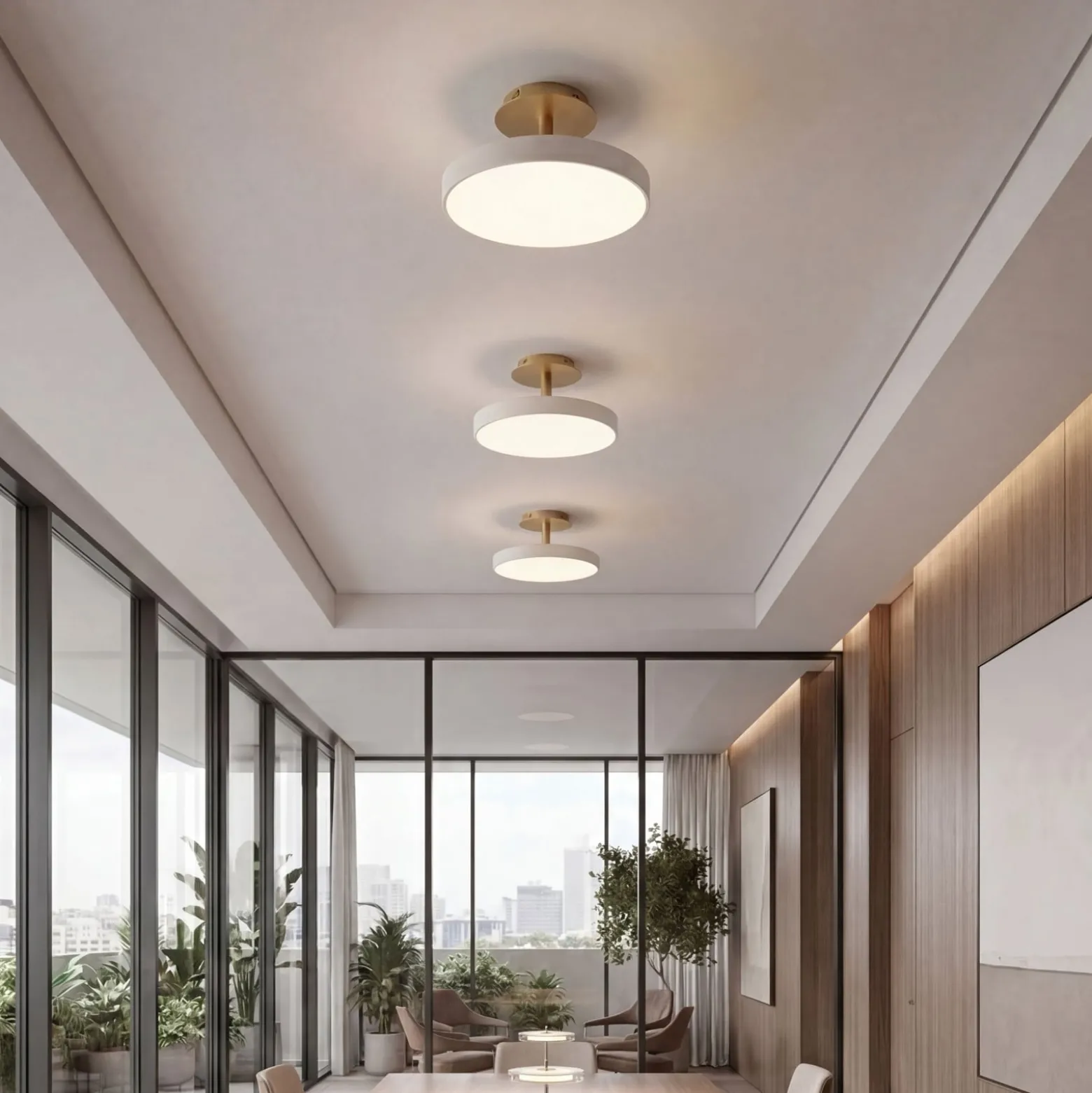 UMAGE LED-kattovalaisin Asteria UP PLUS, helmenvalkoinen, Ø 31 cm CCT