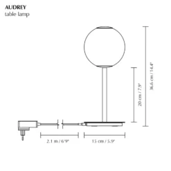 UMAGE LED-pöytävalaisin Audrey, teräksenvärinen, korkeus 37 cm
