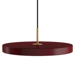 UMAGE LED-riippuvalaisin Asteria Mini, rubiininpunainen/messinki, Ø 31 cm