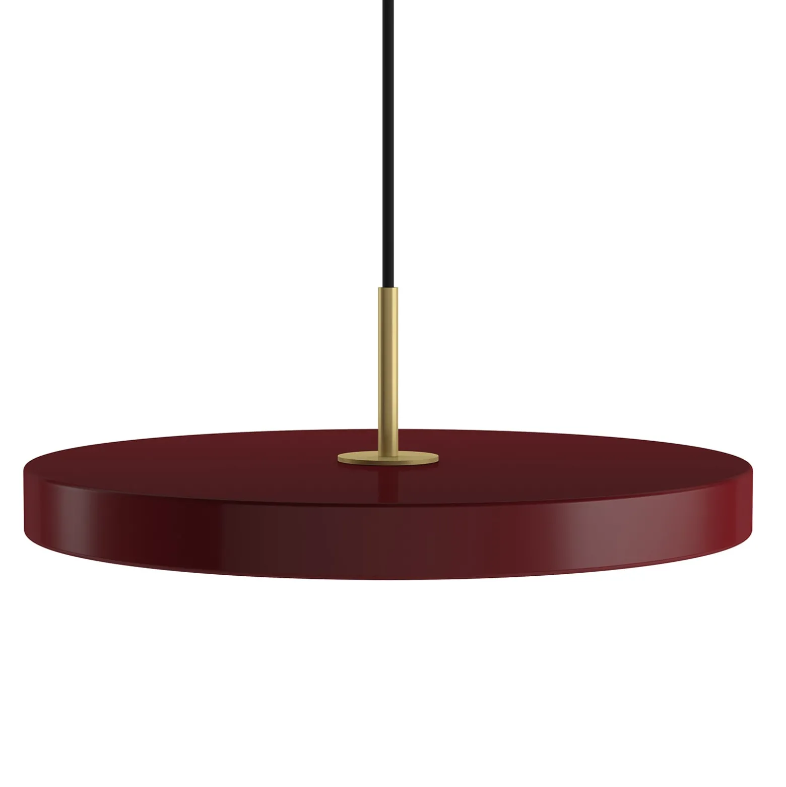 UMAGE LED-riippuvalaisin Asteria Mini, rubiininpunainen/messinki, Ø 31 cm