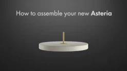 UMAGE LED-riippuvalaisin Asteria Mini, rubiininpunainen/messinki, Ø 31 cm