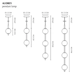 UMAGE LED-riippuvalaisin Audrey, messinkivärinen, 2-lamppuinen, Ø 12 cm