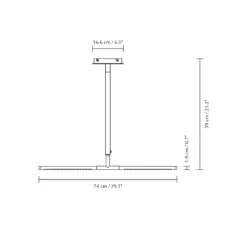 UMAGE LED-riippuvalaisin Omni, messinkiä, 2-valo, pituus 74 cm