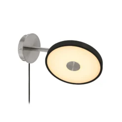 UMAGE LED-seinävalaisin Asteria Short, musta, teräs, pistoke