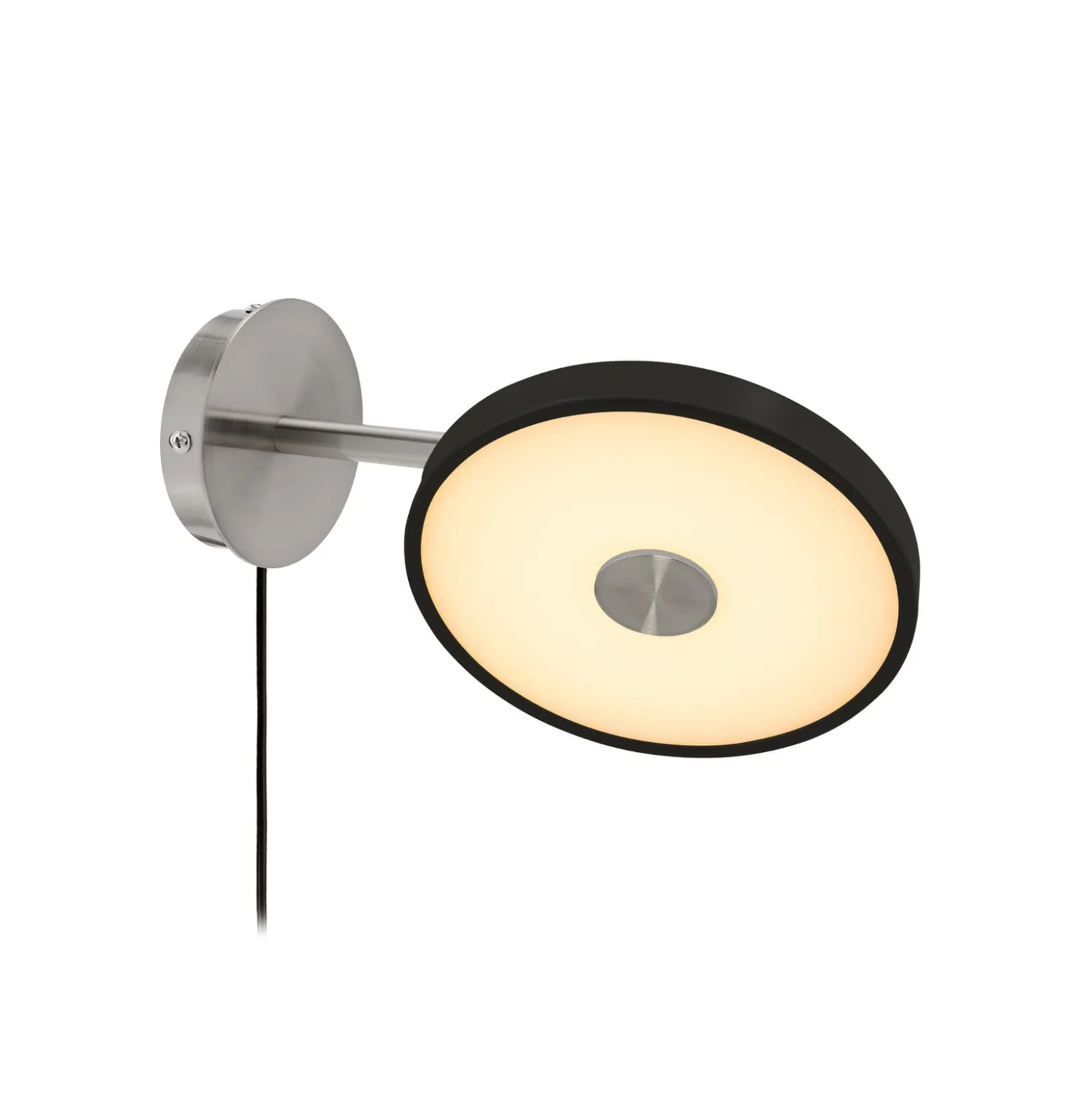 UMAGE LED-seinävalaisin Asteria Short, musta, teräs, pistoke