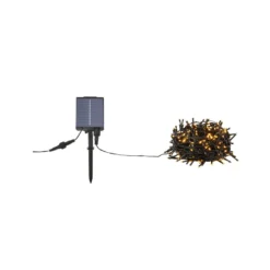 Valoketju Suno, musta, aurinkoenergia, USB, 300 lamppua, IP44