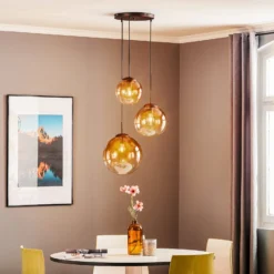 Varus-riippuvalaisin lasia, 3-lamp., Ø 51 cm