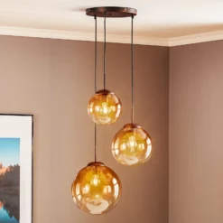 Varus-riippuvalaisin lasia, 3-lamp., Ø 51 cm