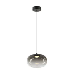 Vaso-LED-riippuvalaisin, savuharmaa, Ø 18 cm, lasi