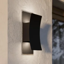 Verdolino-LED-ulkoseinälamppu, musta, korkeus 28 cm, metallia
