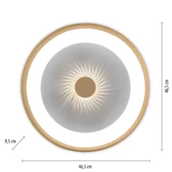 Vertigo LED-kattovalaisin, CCT, Ø 46,5 cm, messinki