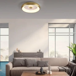 Vertigo LED-kattovalaisin, CCT, Ø 46,5 cm, messinki