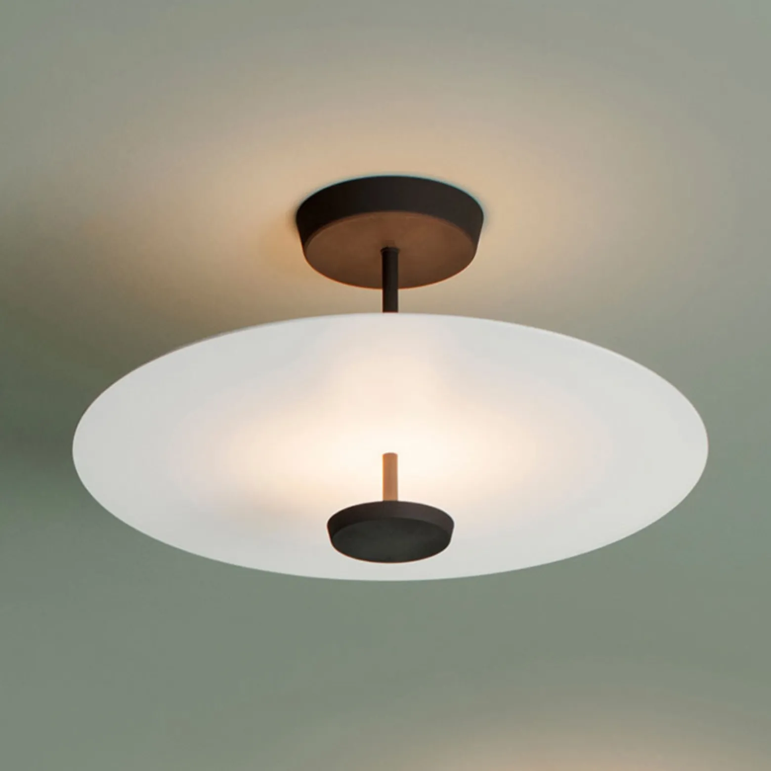 Vibia Flat LED-kattovalaisin 2-lamppuinen Ø 55 cm valkoinen
