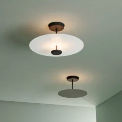Vibia Flat LED-kattovalaisin 2-lamppuinen Ø 55 cm valkoinen