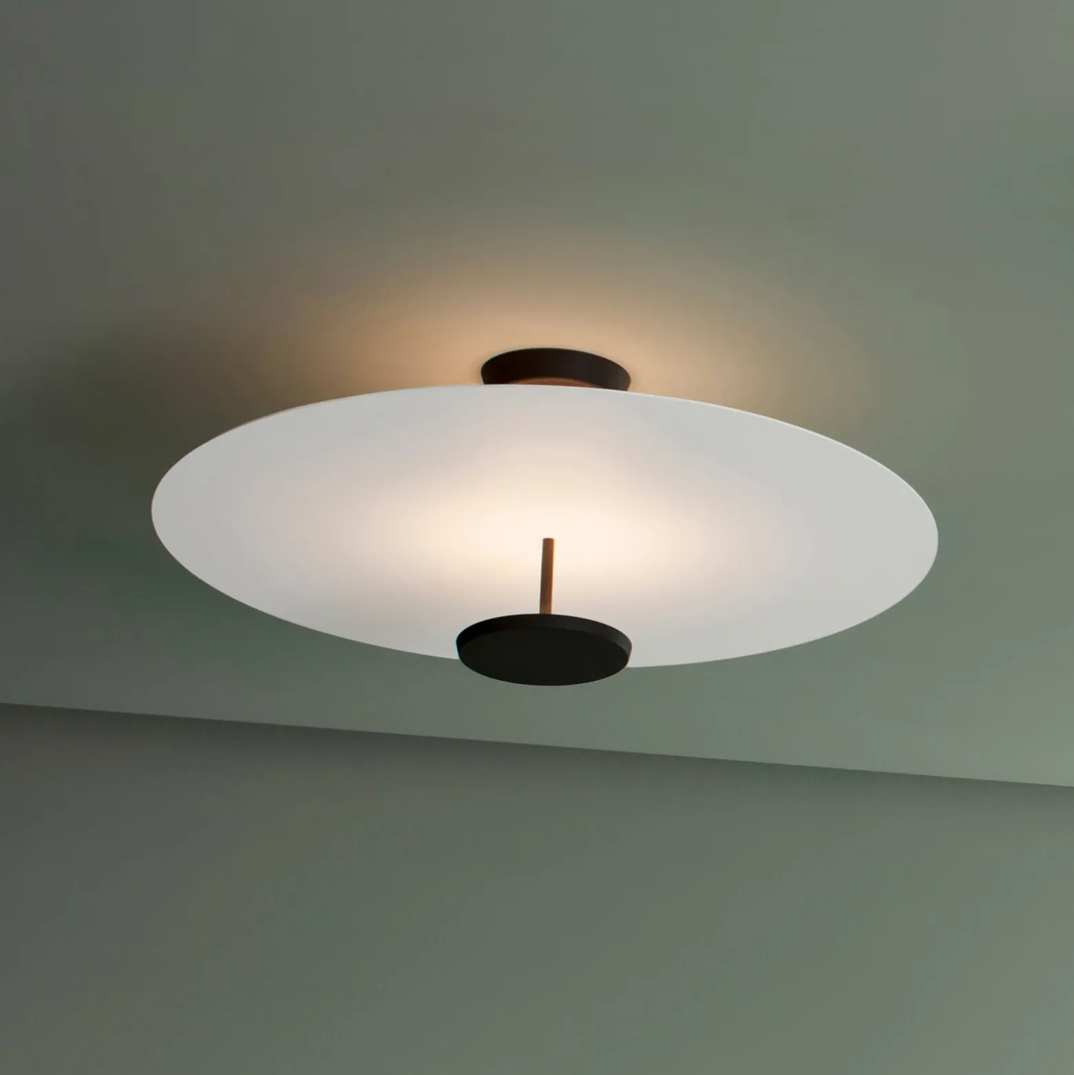 Vibia Flat LED-kattovalaisin 2-lamppuinen Ø 90 cm valkoinen