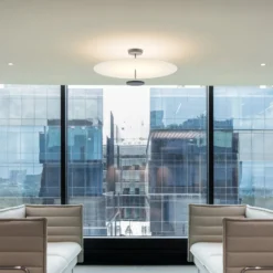 Vibia Flat LED-kattovalaisin 2-lamppuinen Ø 90 cm valkoinen
