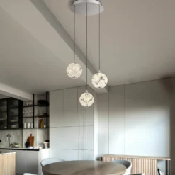 Virina LED-riippuvalaisin, Ø 42 cm, läpinäkyvä, kristalli, 3-lamppuinen