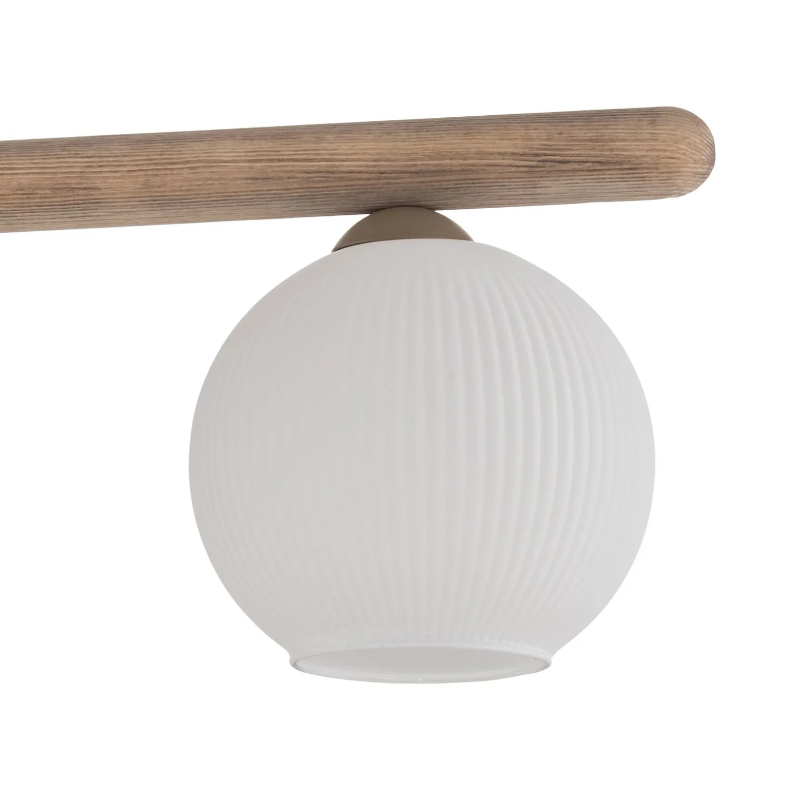 Virlo-riippuvalaisin, 4-lamppuinen, puu, opaali-lasi, pituus 95 cm