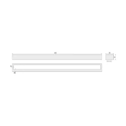 Vola LED-kylpyhuoneen seinävalaisin, IP44, musta, 4000 K, leveys 80 cm