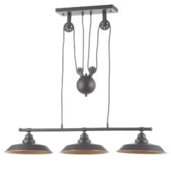 Westinghouse Iron Hill -riippuvalaisin, musta, 3-lamppuinen, E27