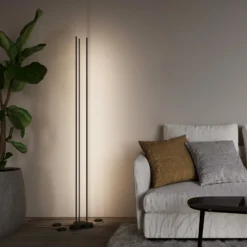 WEVER & DUCRÉ LED-lattiavalaisin Finlin musta 2700 K himmennin