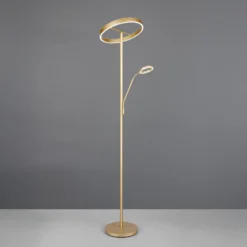 Willis LED-lattiavalaisin, kultainen, korkeus 180 cm, metalli, CCT, himmennin