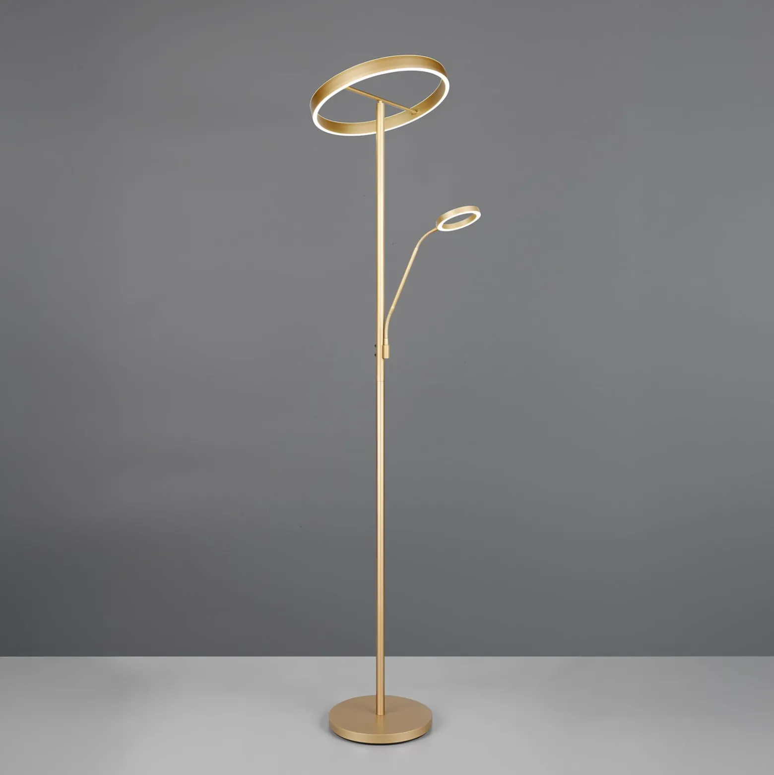 Willis LED-lattiavalaisin, kultainen, korkeus 180 cm, metalli, CCT, himmennin