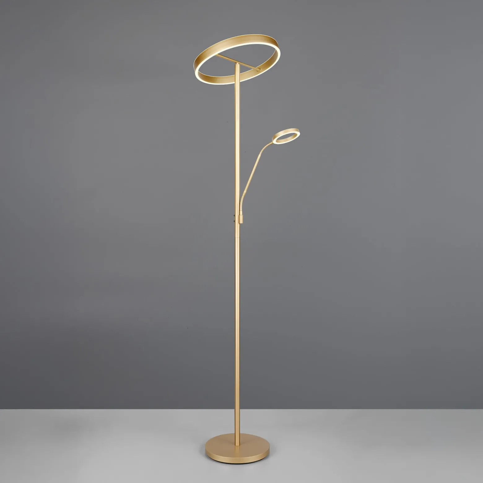 Willis LED-lattiavalaisin, kultainen, korkeus 180 cm, metalli, CCT, himmennin