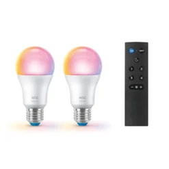 WiZ A60 LED matt WiFi E27 8,5W RGBW kaukosäädin 2 kpl:n sarja