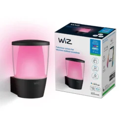 WiZ-LED-ulkoseinälamppu Elpas RGBW, musta