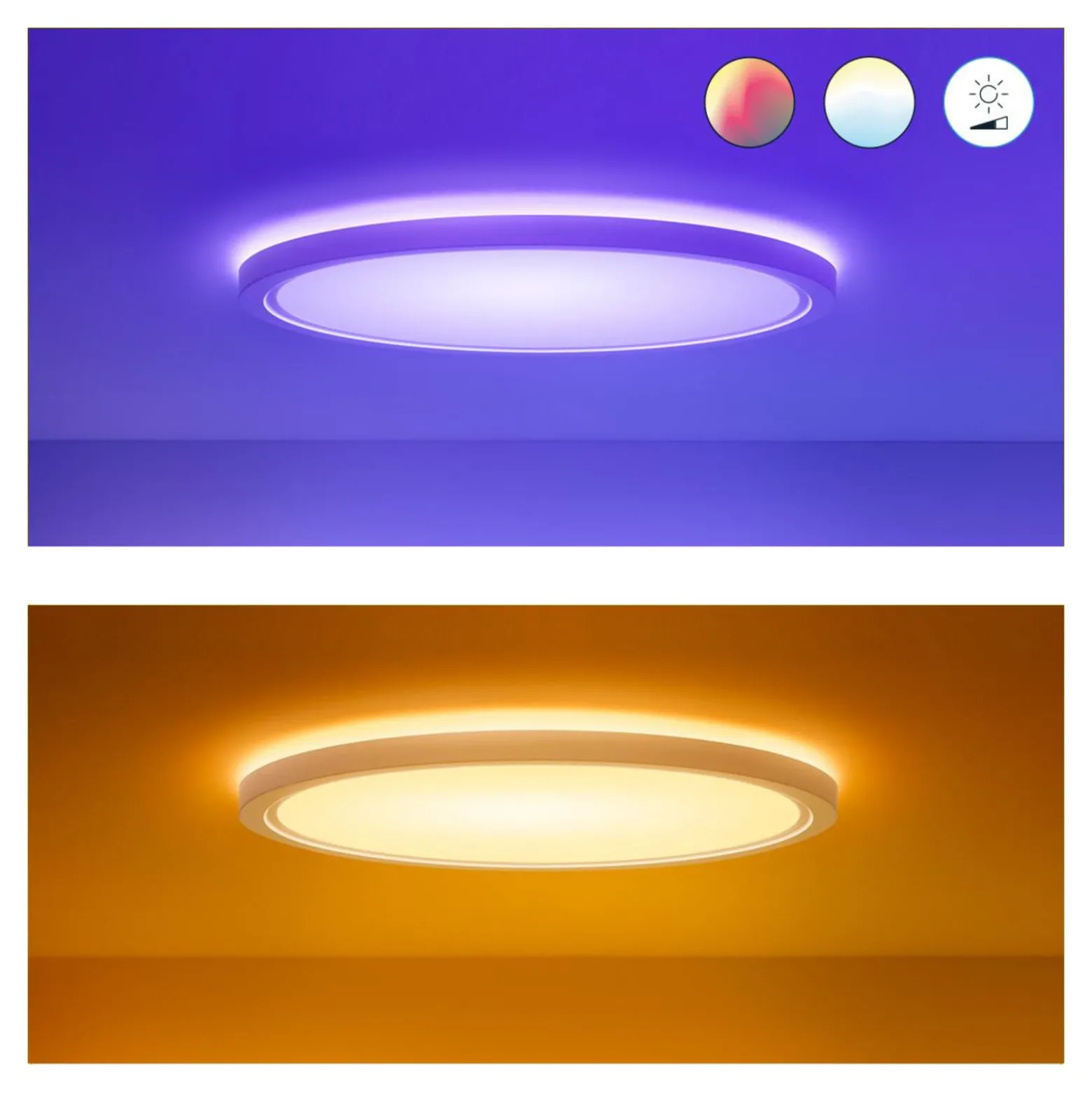 WiZ SuperSlim LED-kattovalaisin RGBW Ø42cm valkoinen