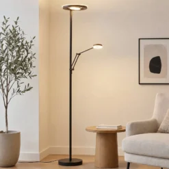 ylöspäin suunnattu LED-valaisin Barrie, lukuvalo, musta mattapintainen