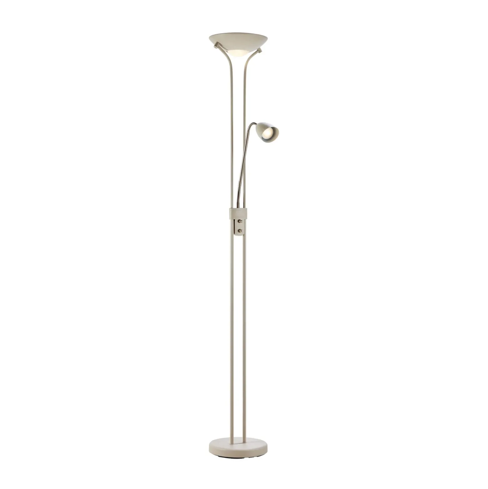 Ylöspäin suunnattu LED-valaisin Modu, beige, lukuvalo, korkeus 180 cm,