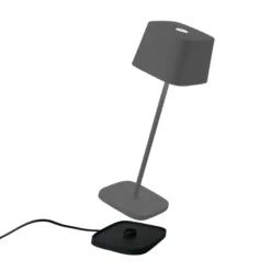 Zafferano Ofelia 3K ladattava pöytävalaisin IP65 harmaa